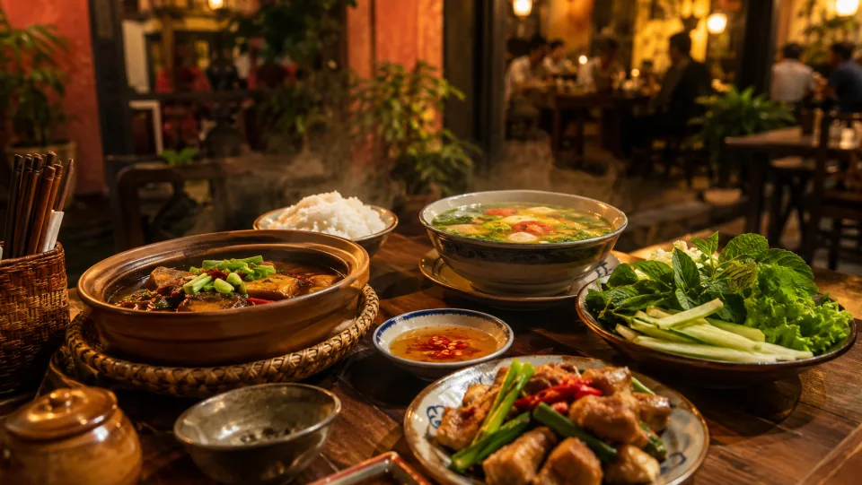 Ly trà trái cây trên bàn gỗ